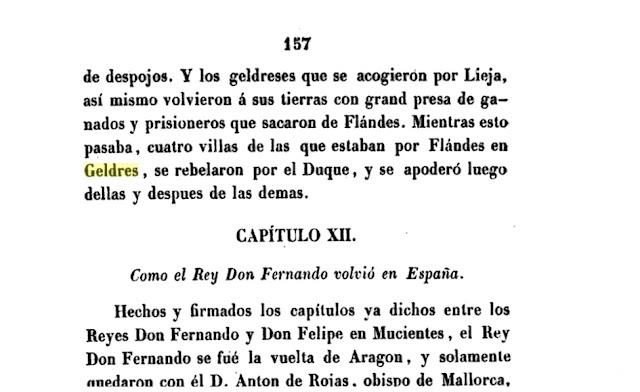 Página de la Crónica de Felipe el Hermoso donde aparece la palabra geldreses