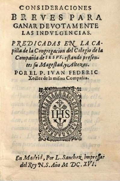 Documento del jesuita Xedler, 1616
